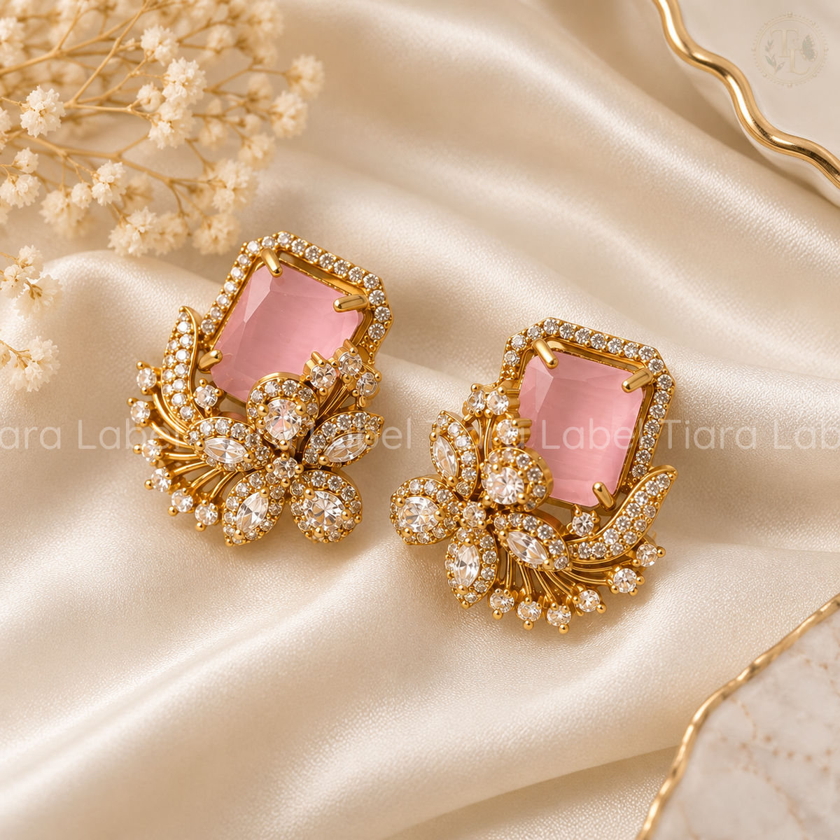 Blush Blossom Statement Earrings