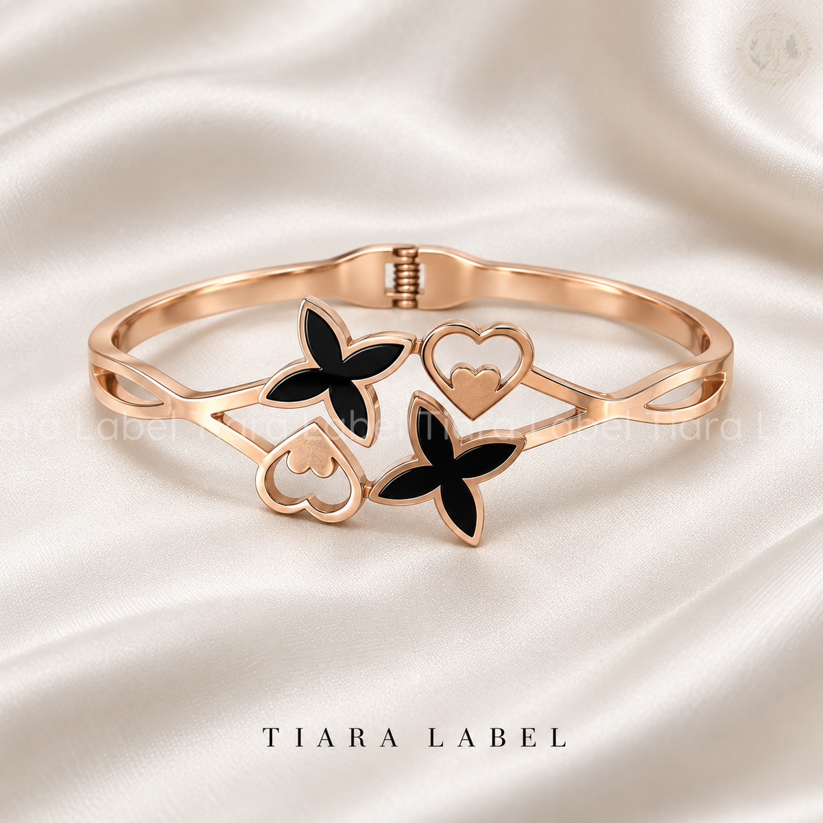 Rose Gold Butterfly & Heart Bracelet