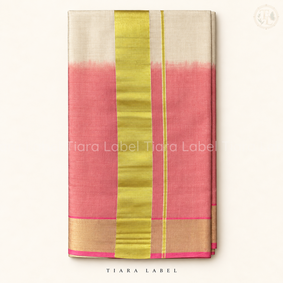 Half and Half Tie-Dye Kasavu Saree
