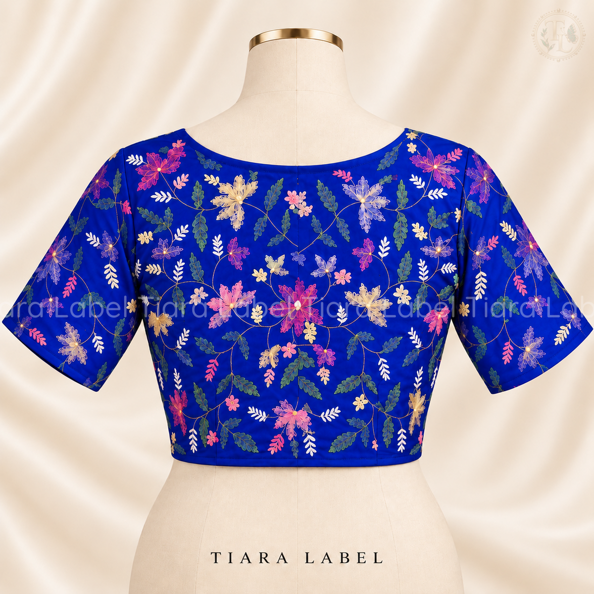 Hand-Embroidered Floral Cotton Readymade Blouse