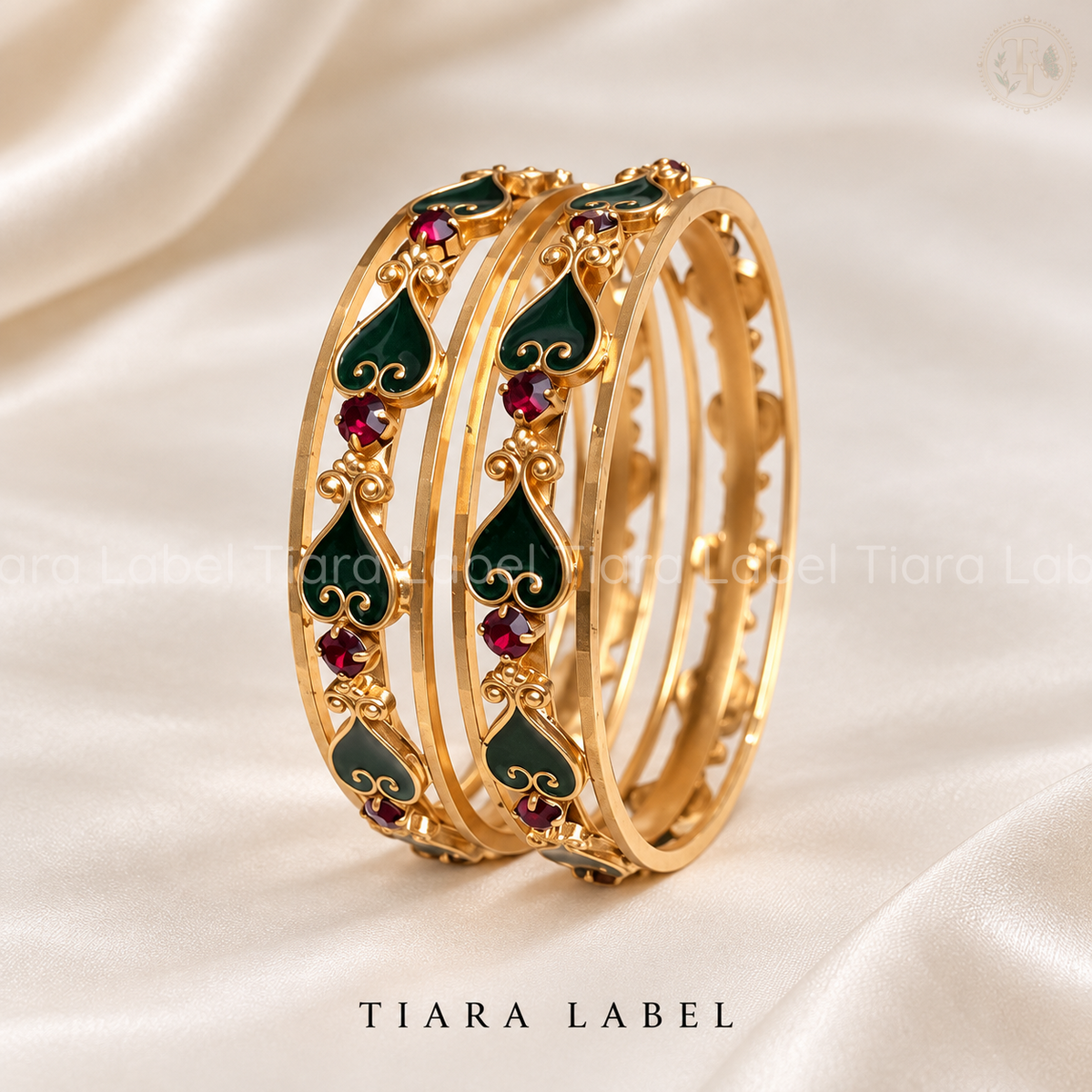 Royal Meenakari & Stone Gold-Plated Bangle Set