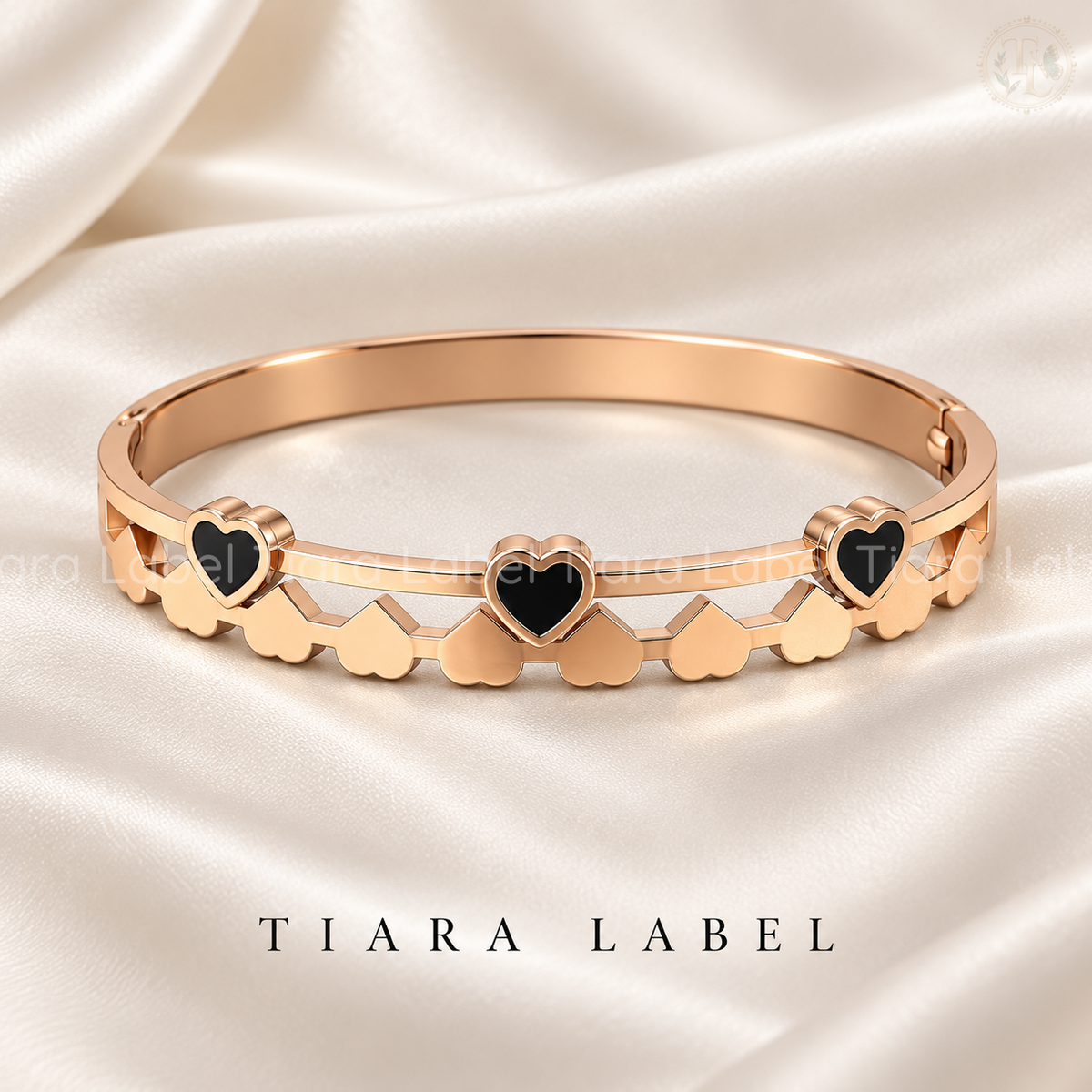 Midnight Hearts Rose-Gold Bracelet