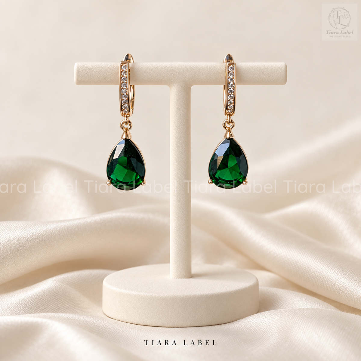 Teardrop Huggie Drop Earrings