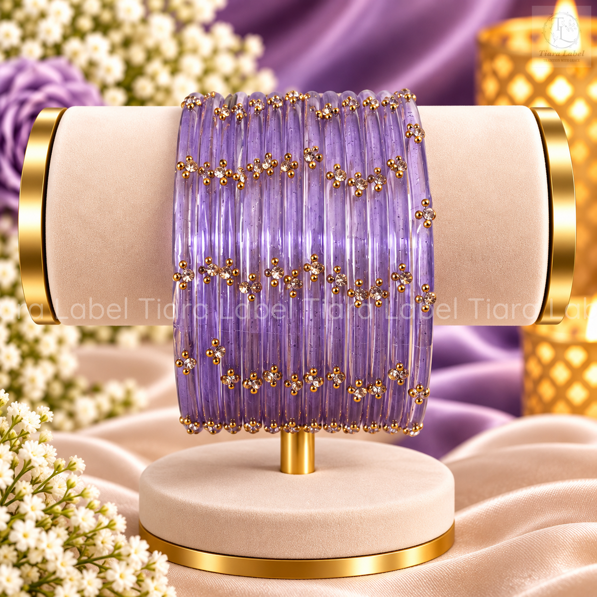 Crystal Bloom Glass Bangles