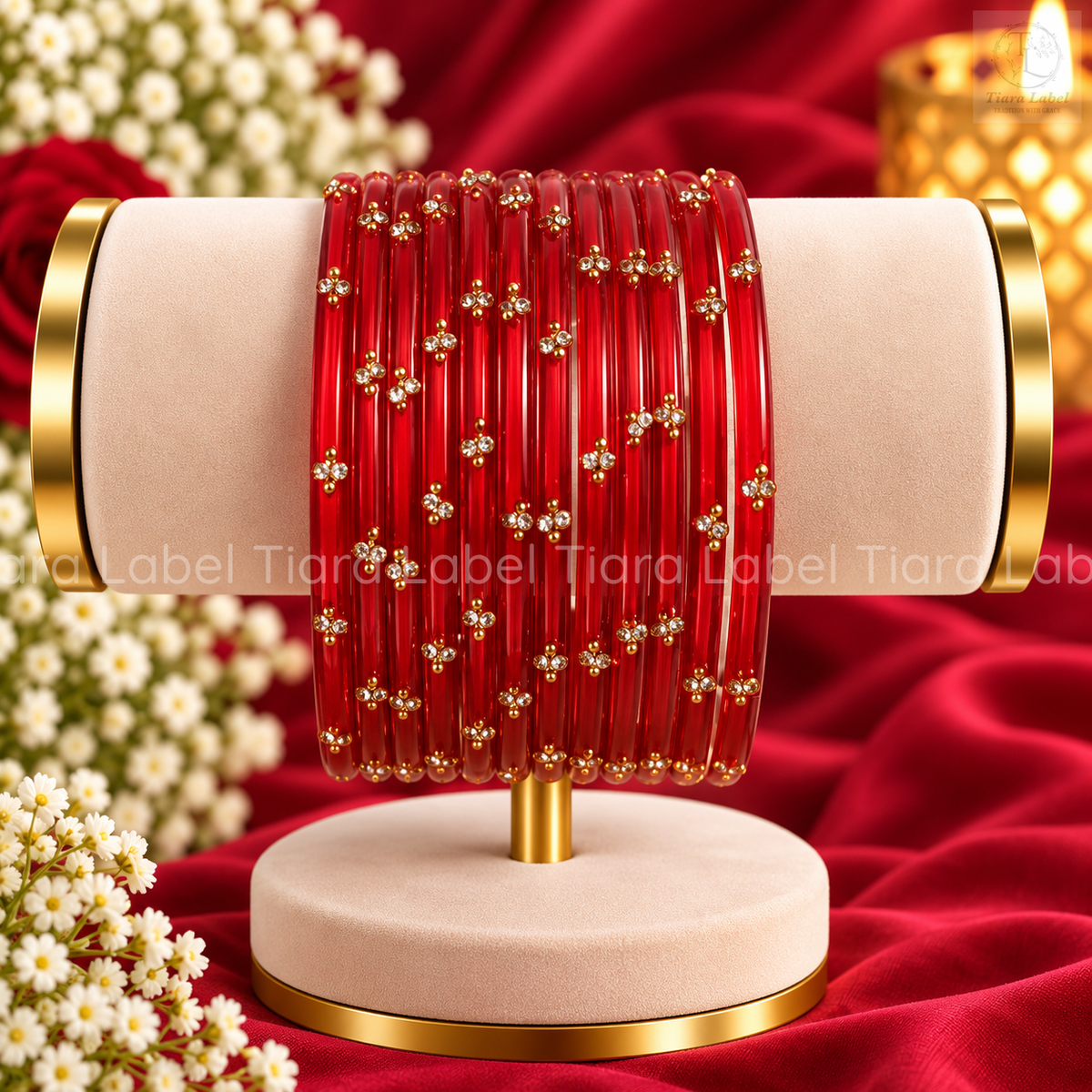 Crystal Bloom Glass Bangles
