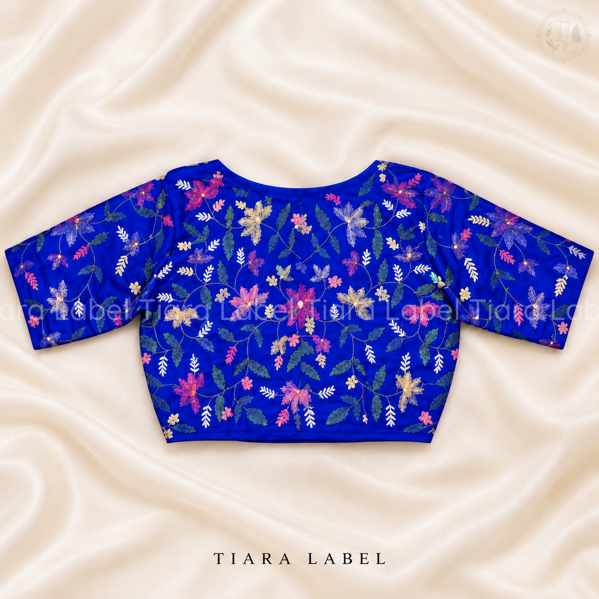 Hand-Embroidered Floral Cotton Readymade Blouse