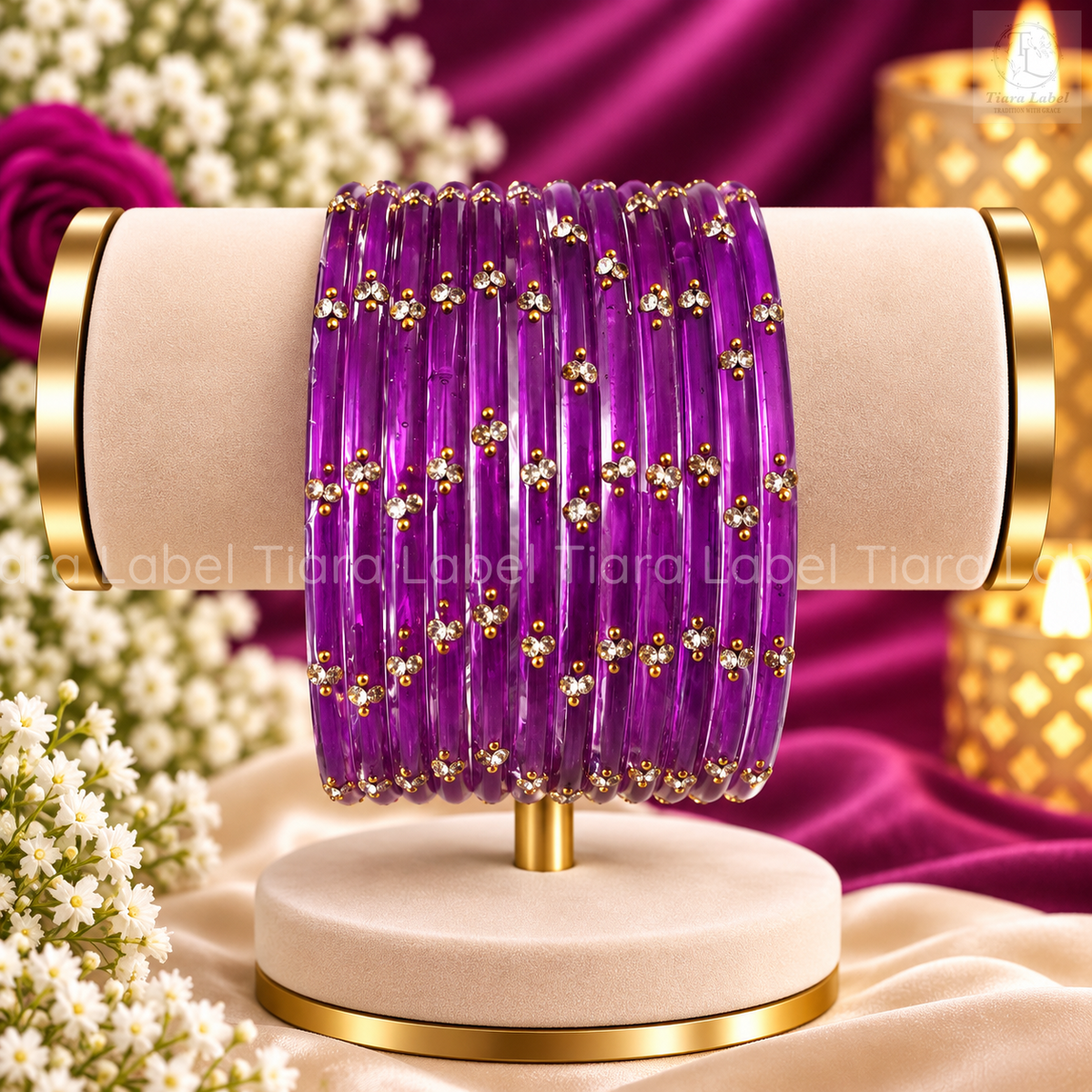 Crystal Bloom Glass Bangles