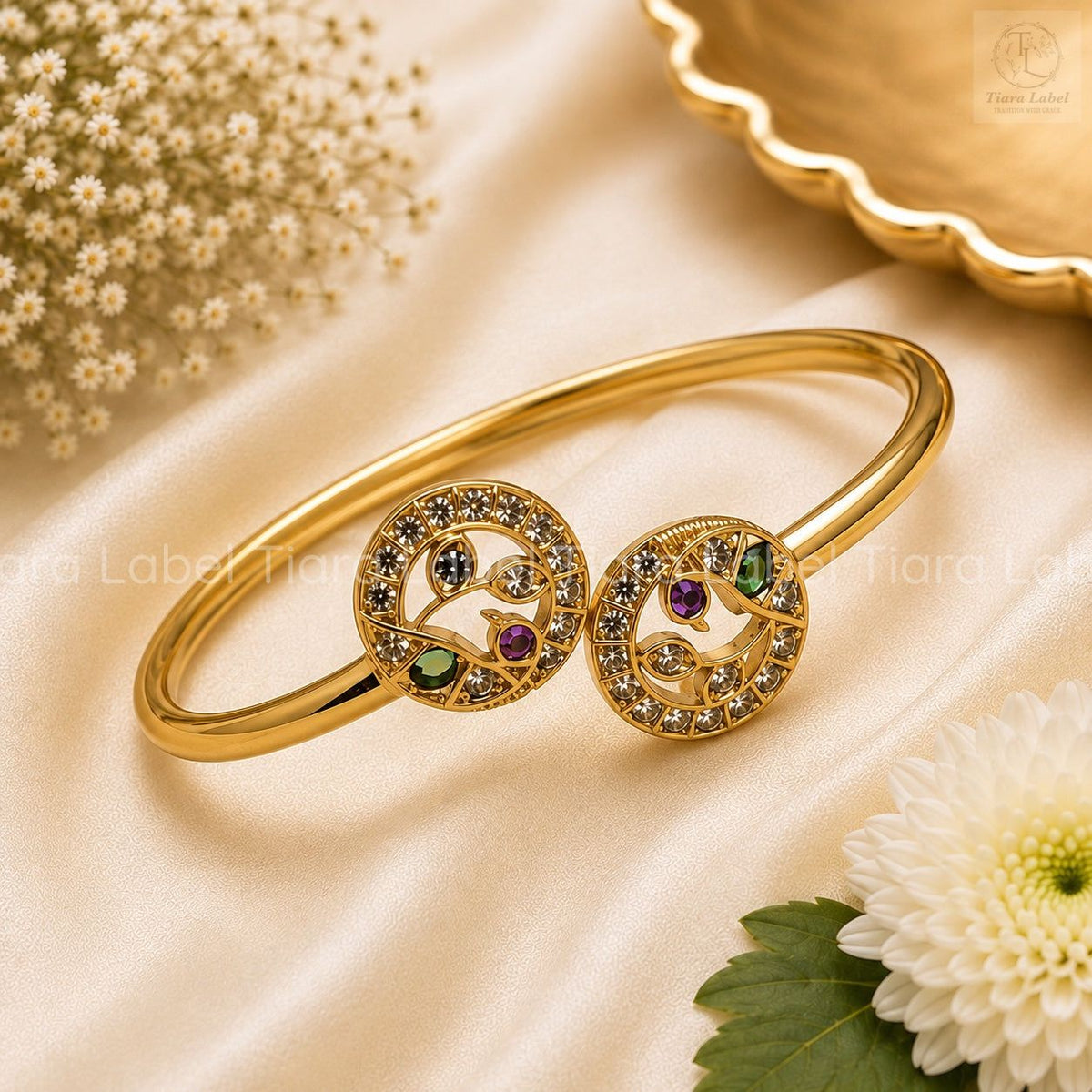 Traditional Adjustable Open Cuff Bracelet