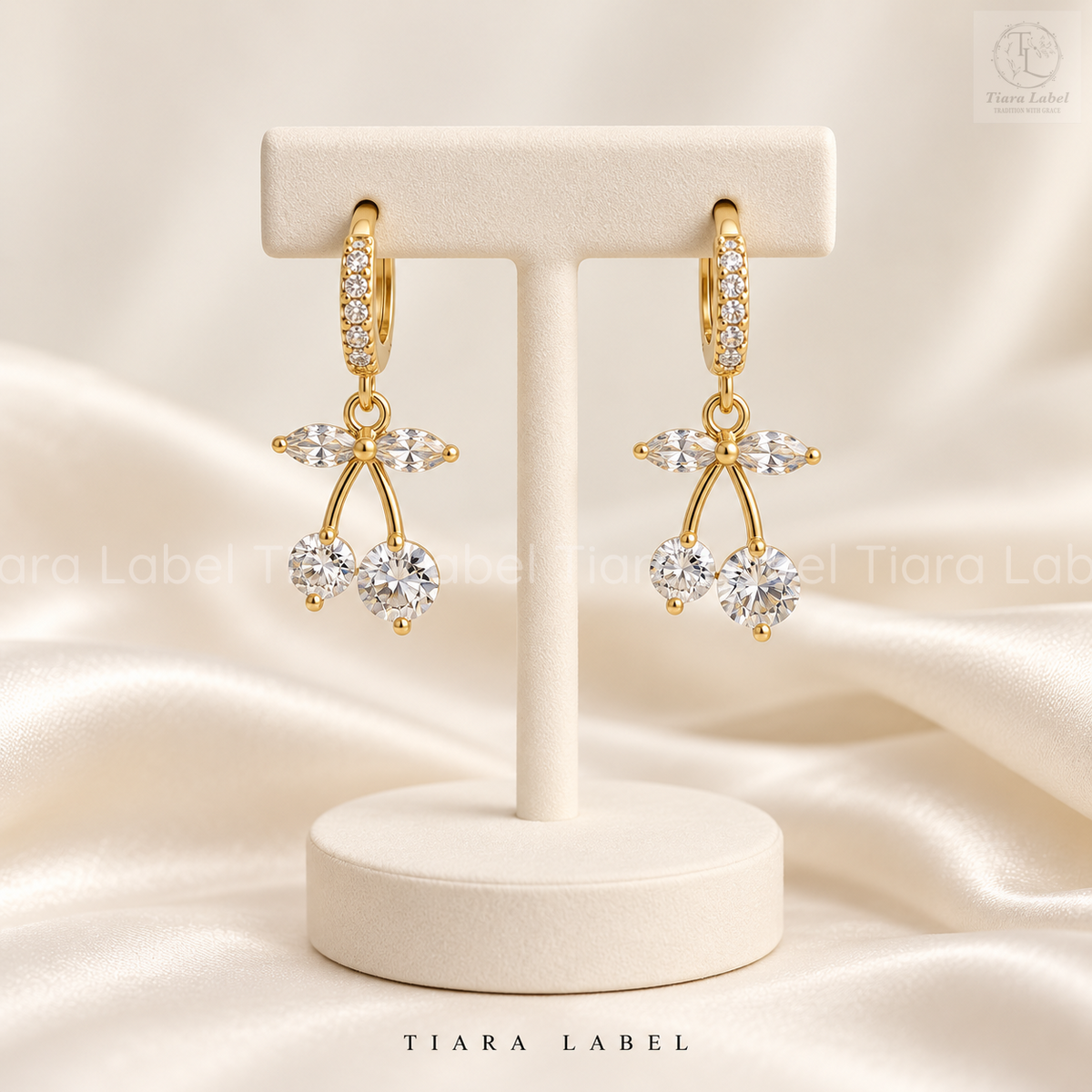 Cherry Sparkle Anti-Tarnish Drop Earrings