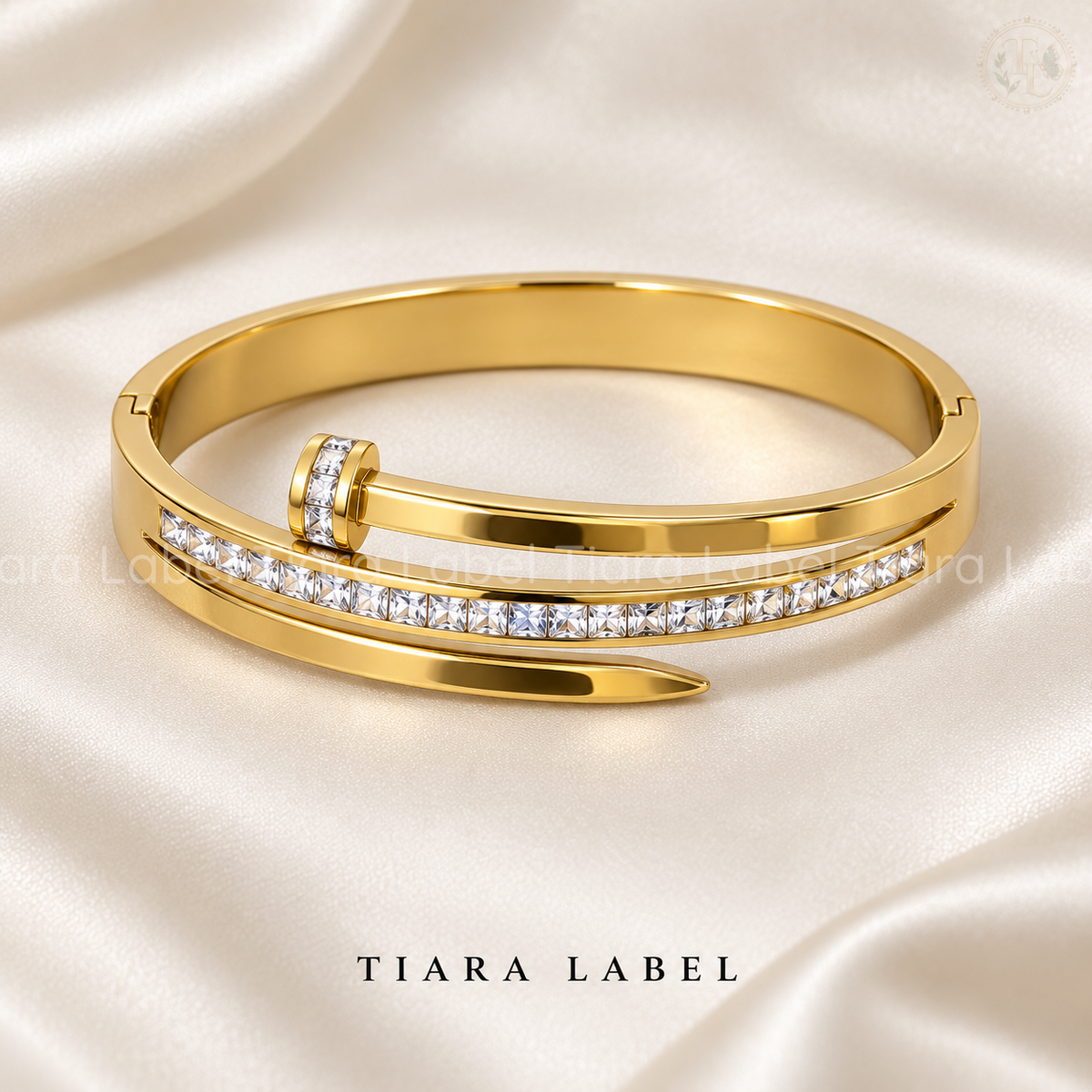 Crystal Nail-Wrap Anti-Tarnish Bracelet for Teens