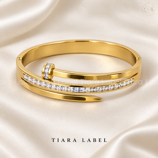 Crystal Nail-Wrap Anti-Tarnish Bracelet for Teens