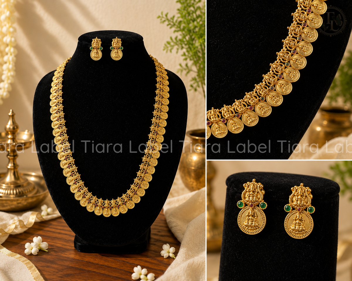 Lakshmi Kaasu Mala Long Necklace Set