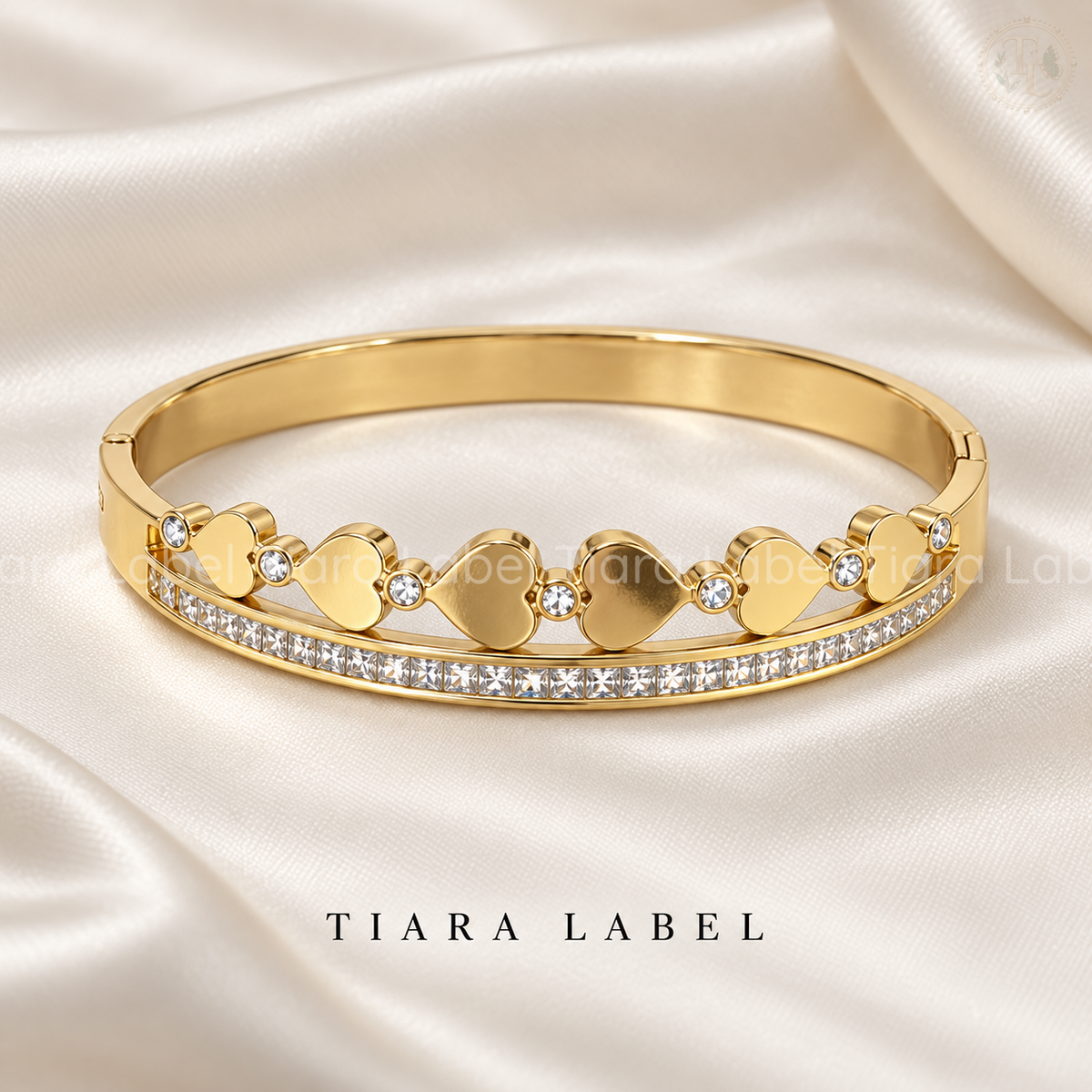 Crystal Love Hearts Anti-Tarnish Bracelet for Teens