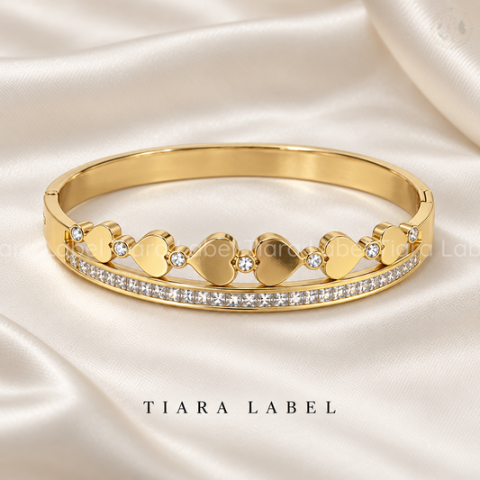 Crystal Love Hearts Anti-Tarnish Bracelet for Teens