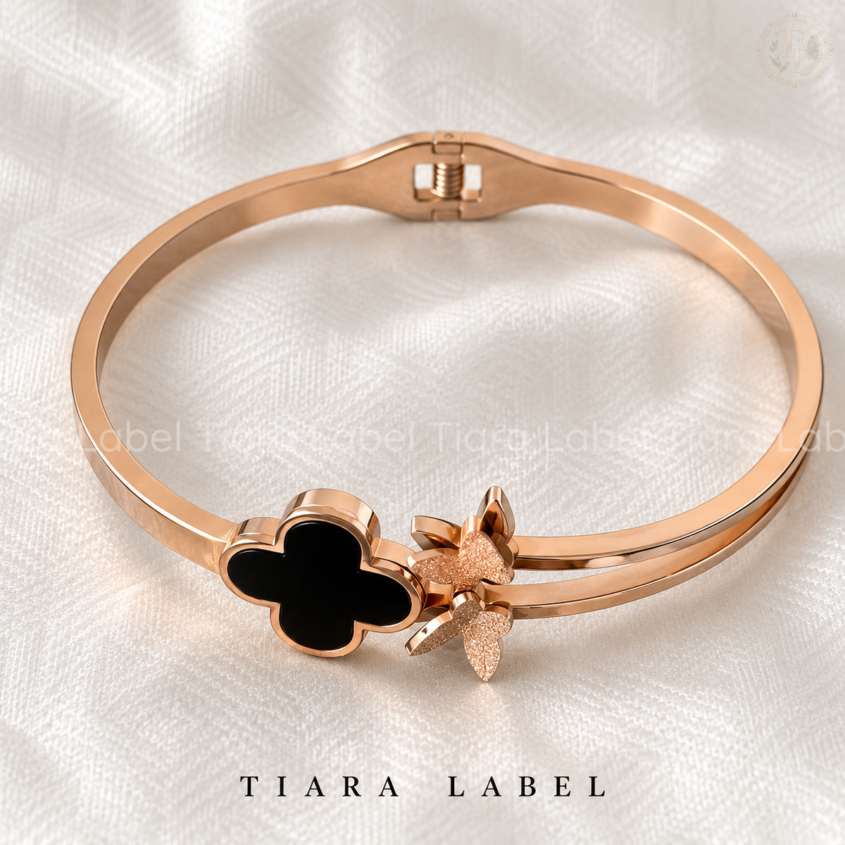 Midnight Clover & Butterfly Bracelet