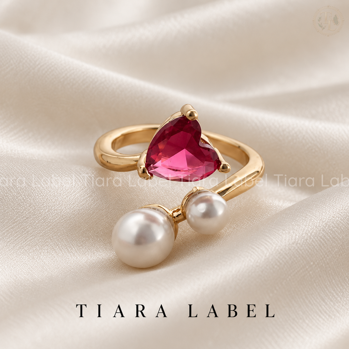 Heart & Pearl Open Ring
