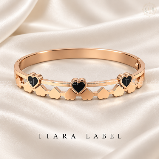 Midnight Hearts Rose-Gold Bracelet