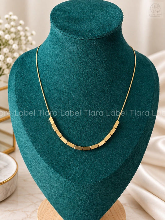 Geometric Bar Link Anti-Tarnish Necklace