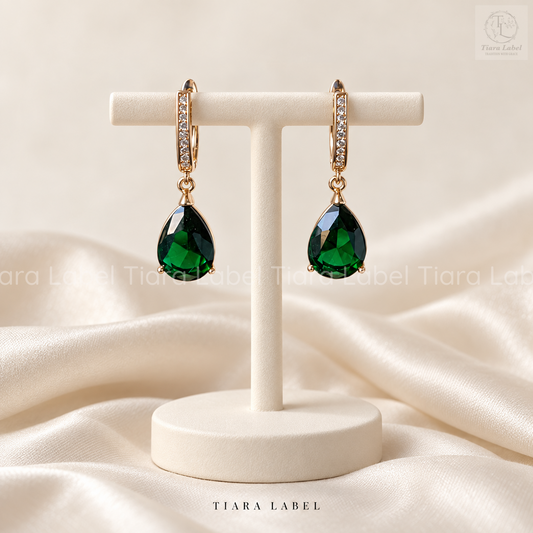 Teardrop Huggie Drop Earrings