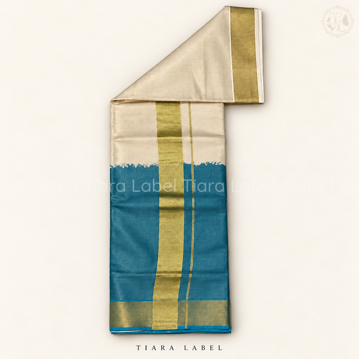 Half and Half Tie-Dye Kasavu Saree