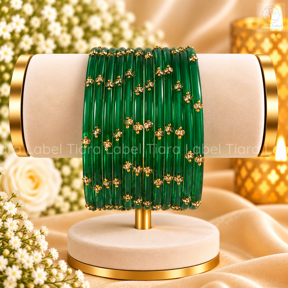 Crystal Bloom Glass Bangles