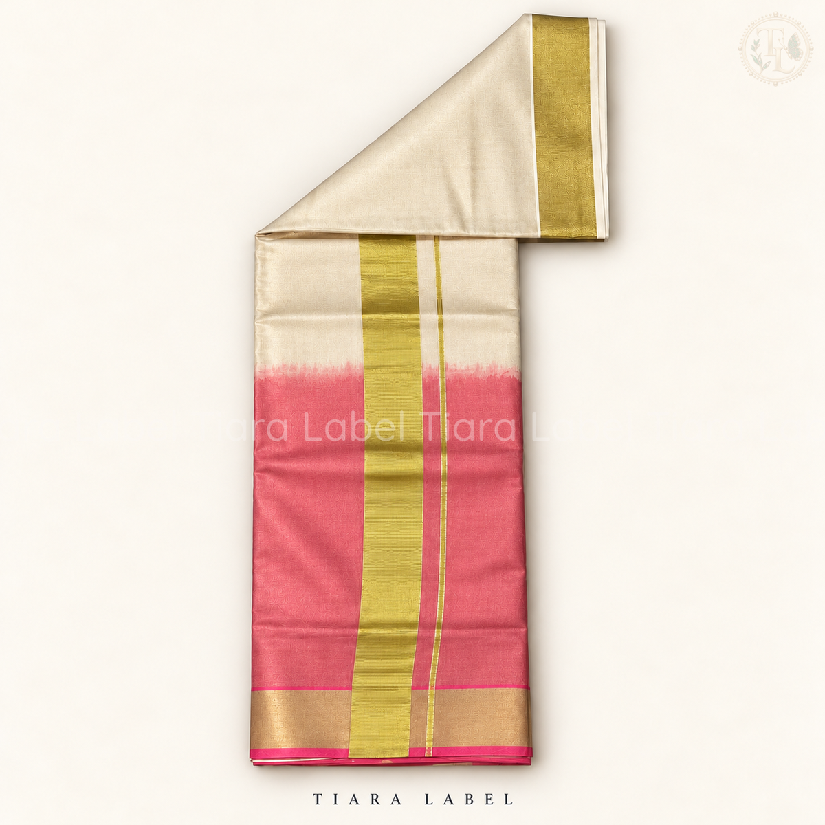 Half and Half Tie-Dye Kasavu Saree