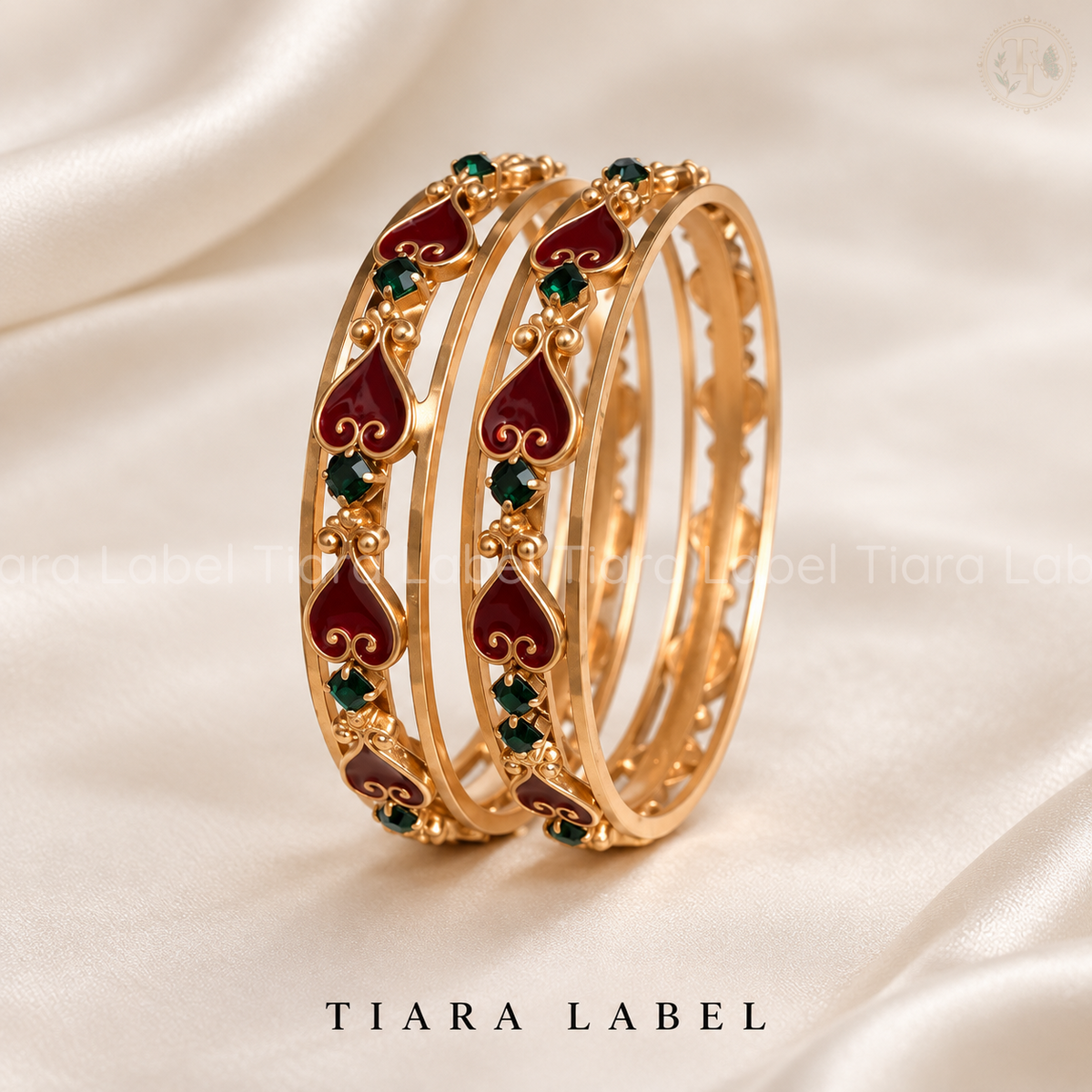 Royal Meenakari & Stone Gold-Plated Bangle Set