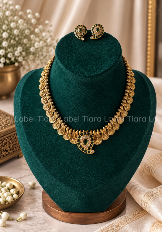 Emerald Maanga Antique Coin Necklace Set