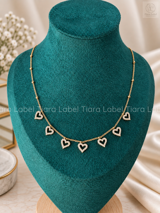 Open Heart Charm Anti-Tarnish Necklace