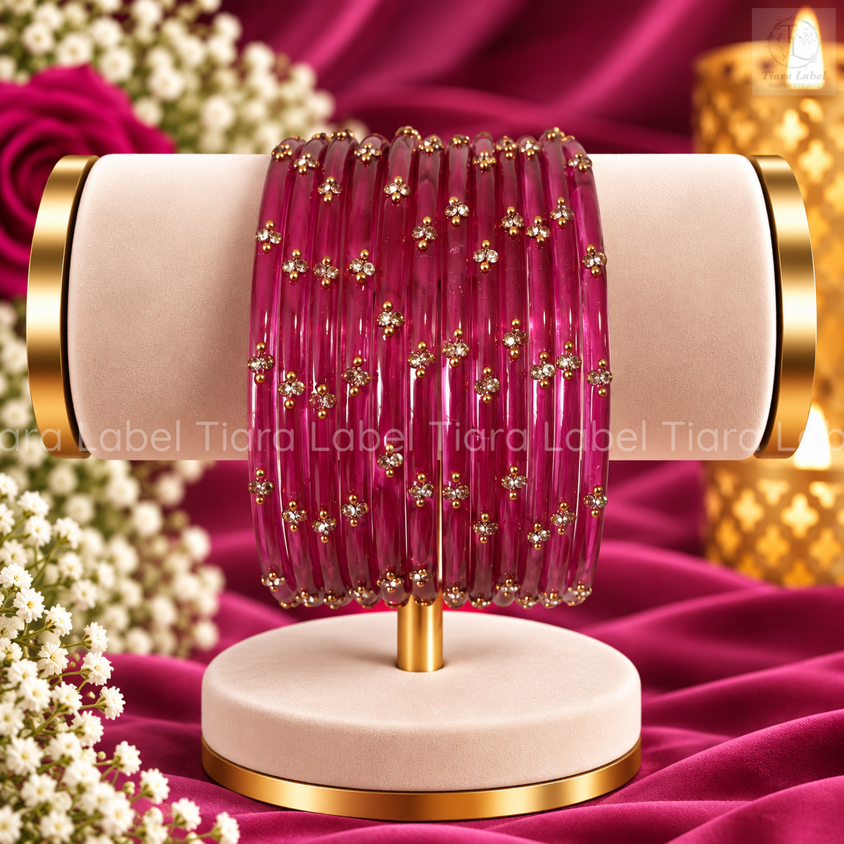 Crystal Bloom Glass Bangles