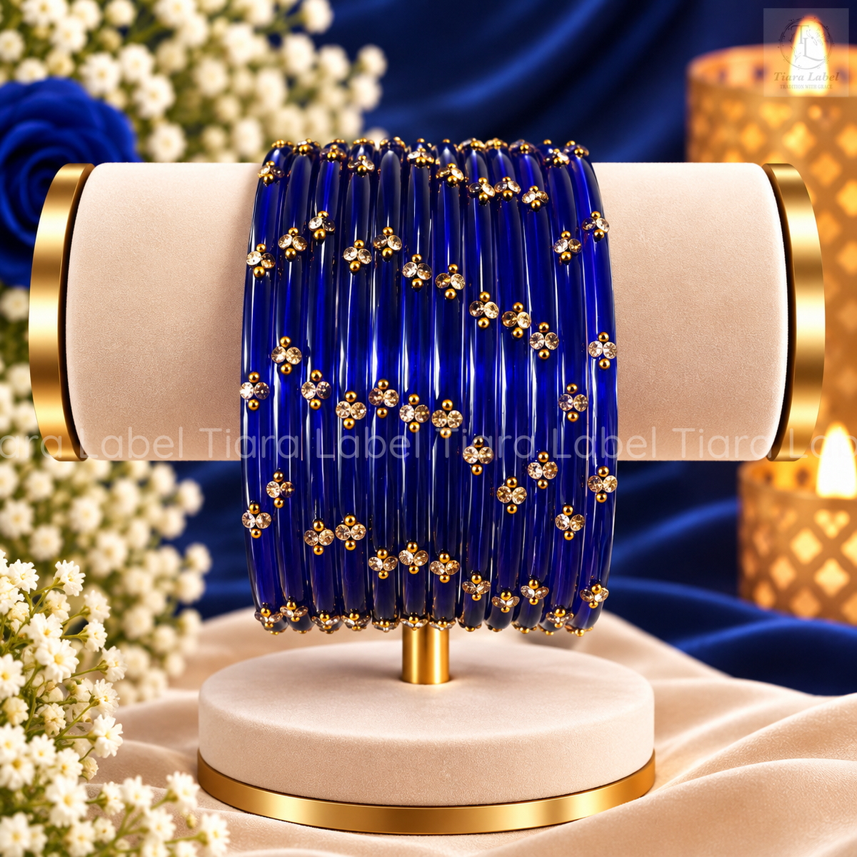 Crystal Bloom Glass Bangles