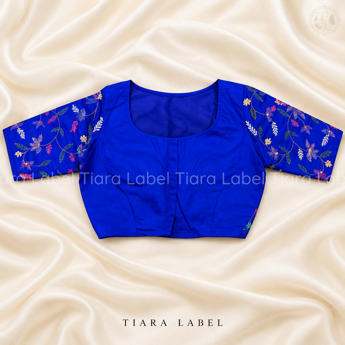 Hand-Embroidered Floral Cotton Readymade Blouse