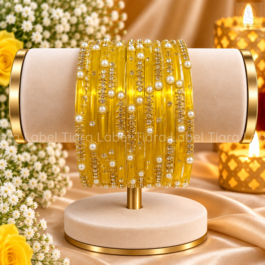 Pearl Glow Glass Bangles