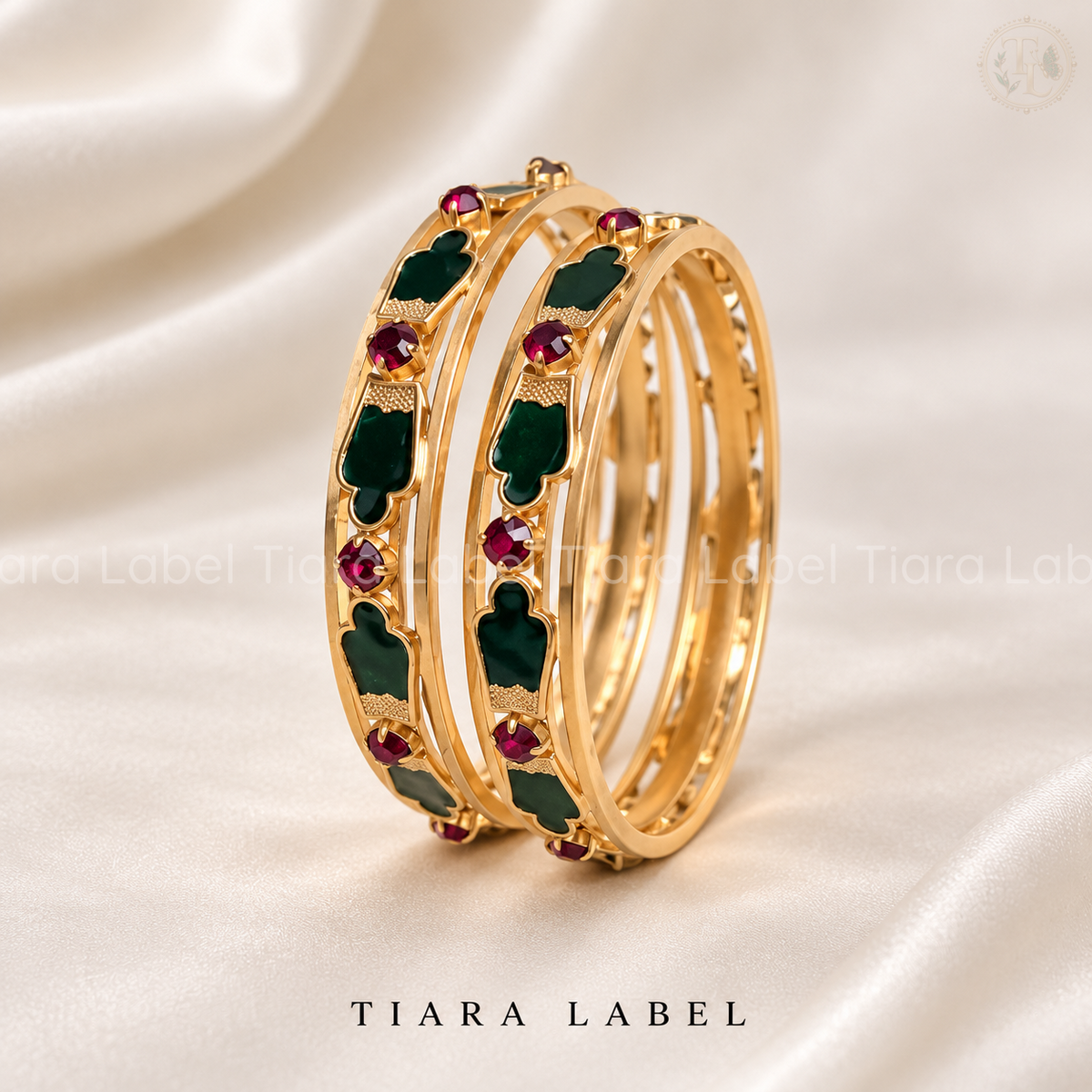 Royal Meenakari & Stone Gold-Plated Bangle Set