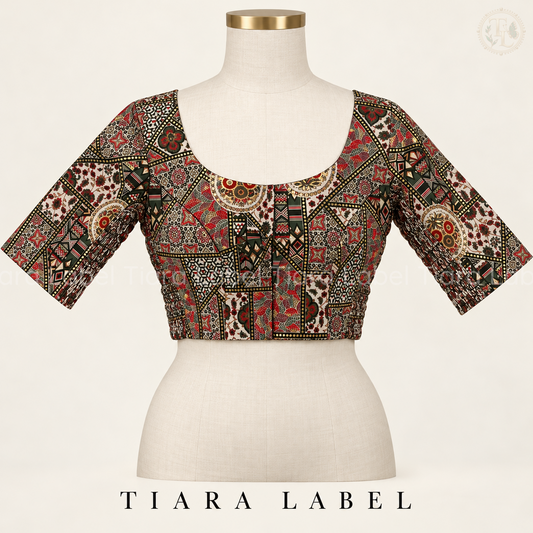 Green Print Flex-Fit Blouse