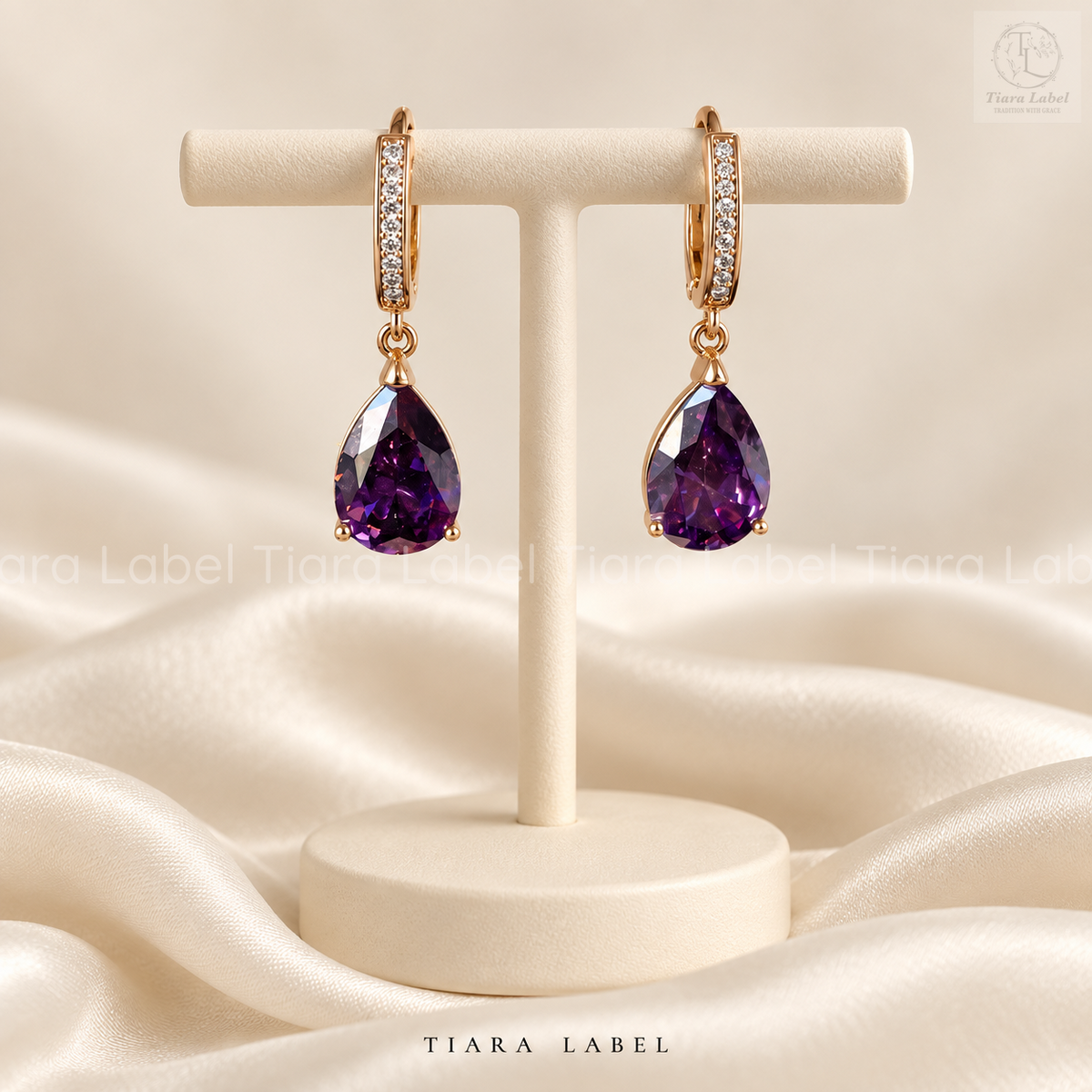 Teardrop Huggie Drop Earrings