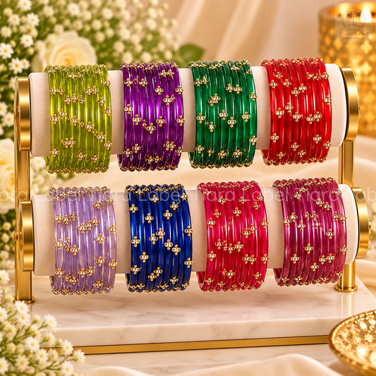 Crystal Bloom Glass Bangles
