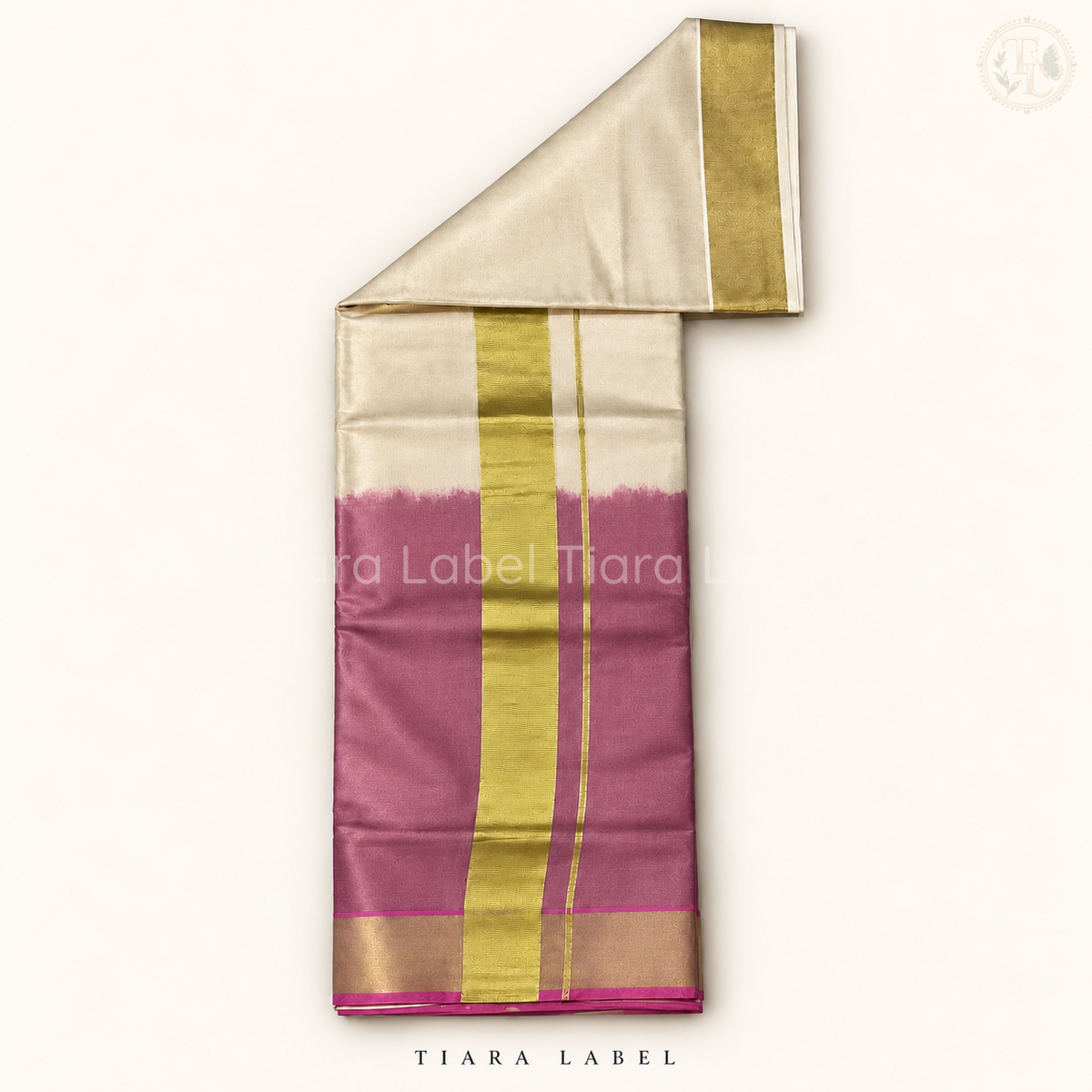 Half and Half Tie-Dye Kasavu Saree