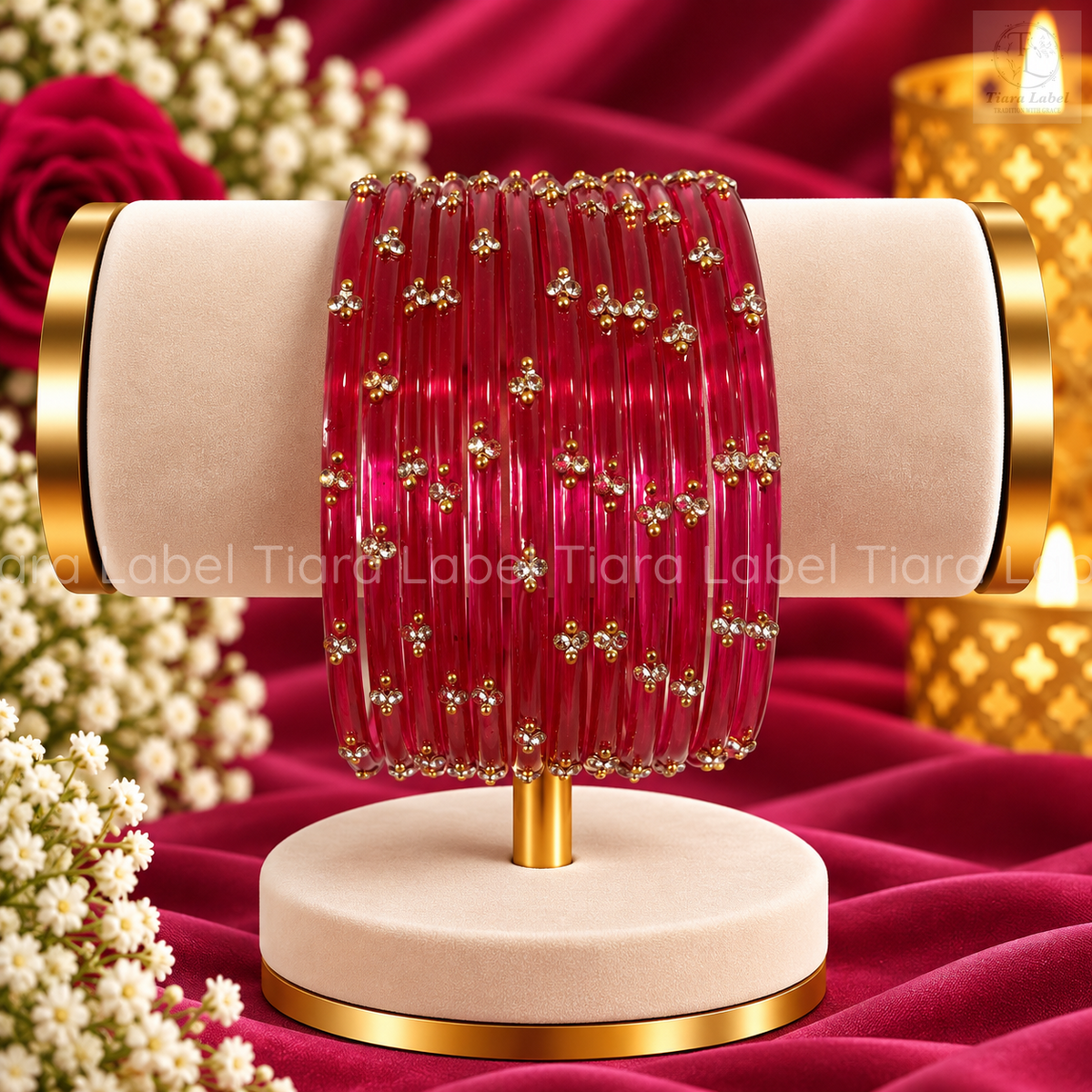 Crystal Bloom Glass Bangles