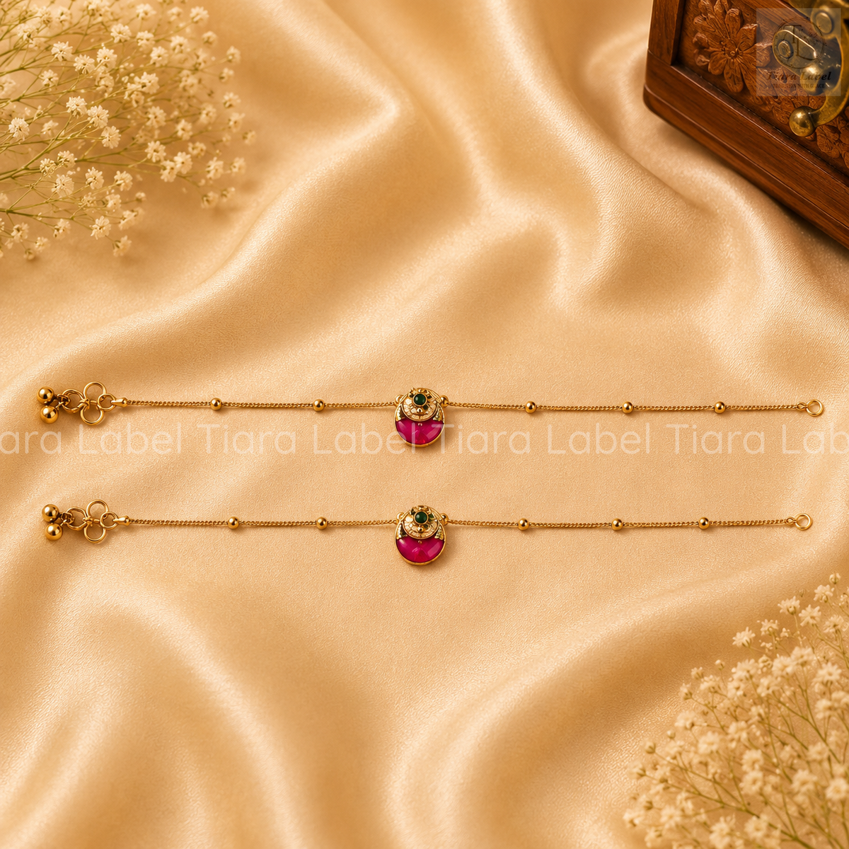 Traditional Enamel Gold-Tone Anklet
