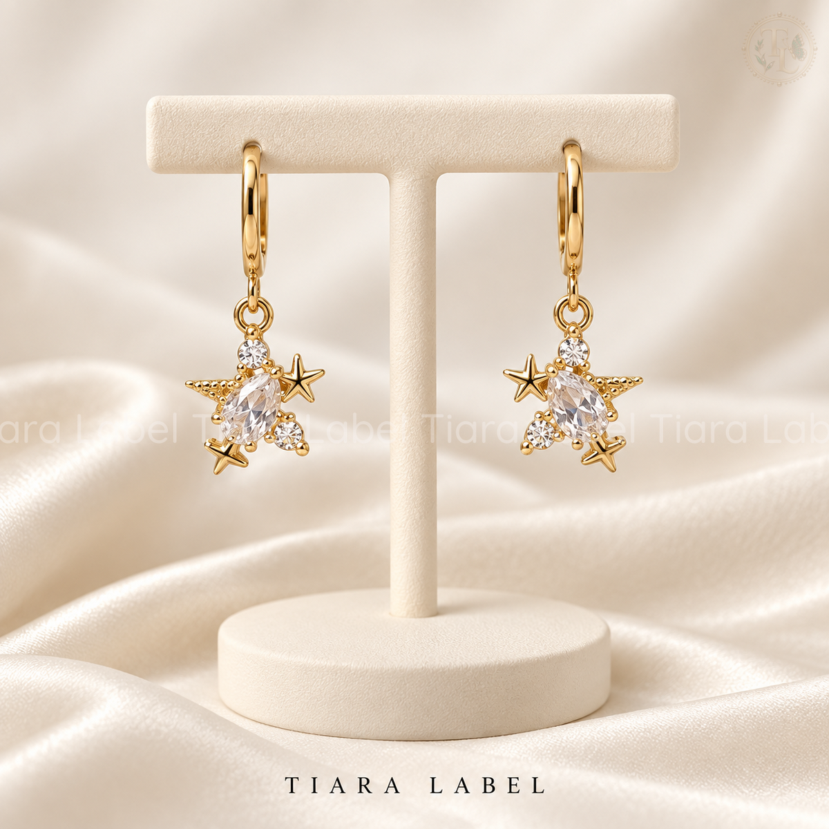 Celestial Sparkle Anti-Tarnish Hoop Earrings