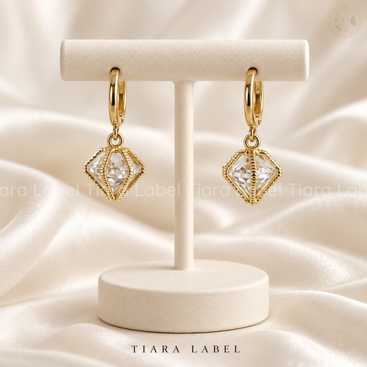 Golden Prism Anti-Tarnish Hoop Earrings