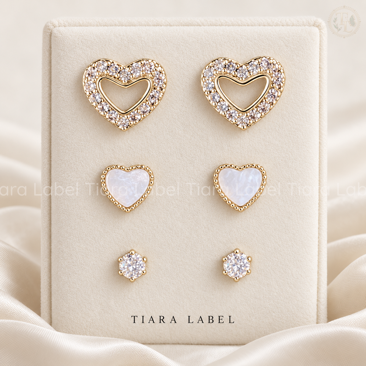 Sweetheart Glow Anti-Tarnish Stud Set — 3 Pairs